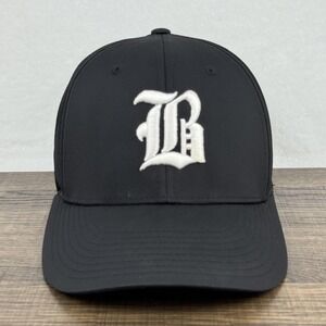 Richardson PTS30 Baseball Hat Cap Black White B Logo Perforated LG-XL Flexfit‎
